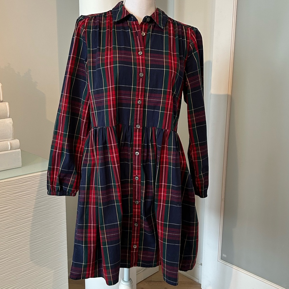 J. Crew Red and Green Plaid Dress - 8 - Picture 4 of 8
